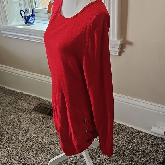 Ten-Oh-8 Red Sweater Tunic - Picture 2 of 9